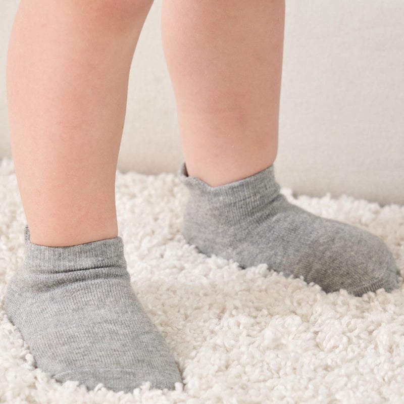 ZAPLES Baby Non Slip Grip Ankle Socks with Non Skid Soles for Infants Toddlers Kids Boys Girls, Gray, 4-7 Years - Image 5